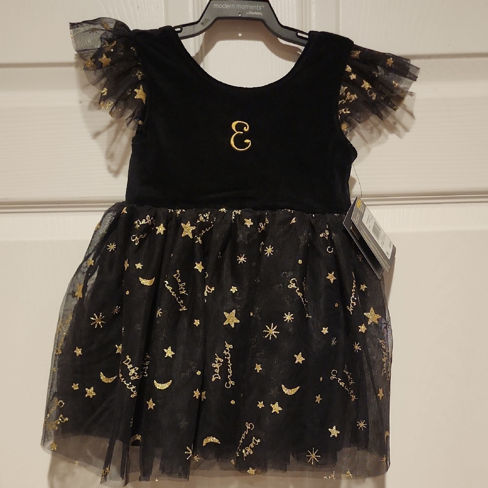 Black and Gold Starry Kids Costume Dress